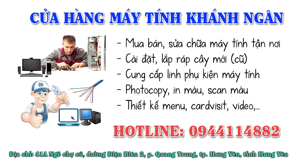 Dịch vụ sửa máy tính tại nhà Hưng Yên